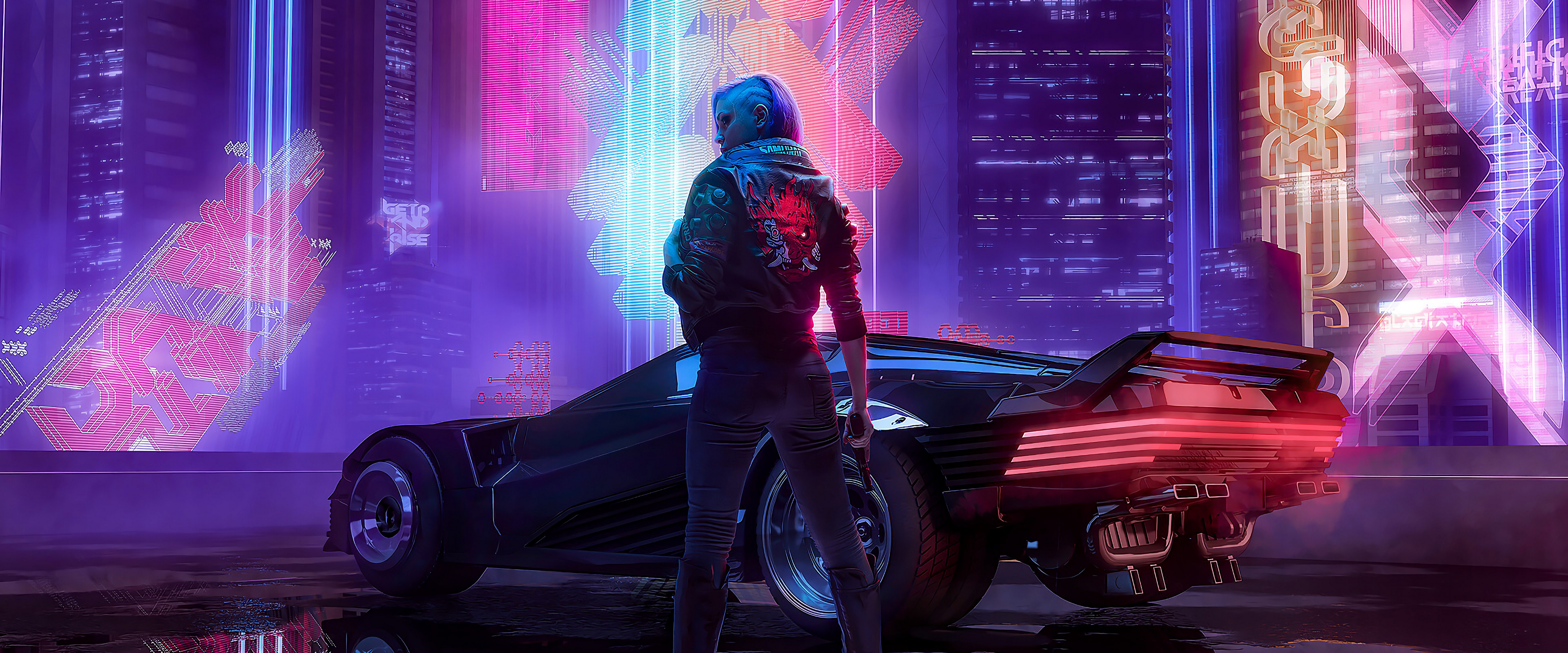 Cyberpunk 2077 V Samurai Jacket Car 4K Wallpaper #100